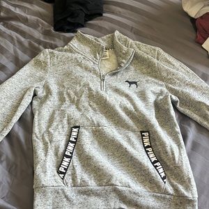 Grey PINK quarter zip